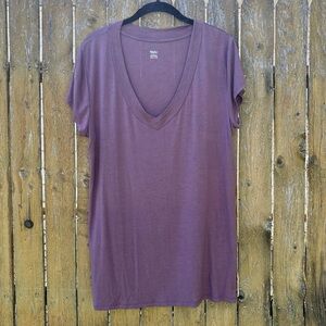 Mossimo V-Neck Short Sleeve Top Purple Sz XXL